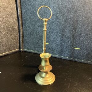 Vintage 8.5" Candlestick Candle Holder Brass Sailor With Ring‎ to Hang